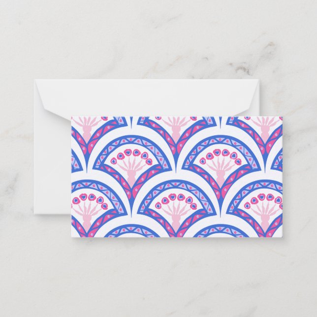 blue floral damask pattern  card (Front)