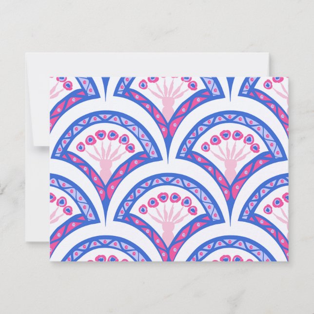 blue floral damask pattern  card (Front)