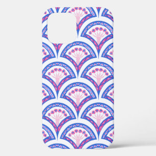 blue floral damask pattern iPhone 12 case