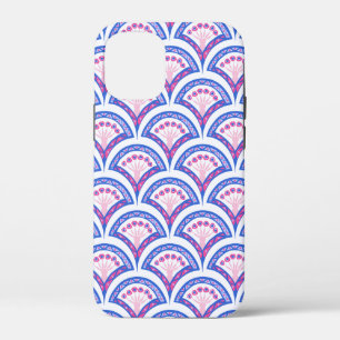 blue floral damask pattern iPhone 12 mini case