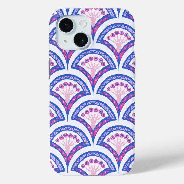 blue floral damask pattern  Case-Mate iPhone case (Back)