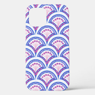 blue floral damask pattern iPhone 12 pro case