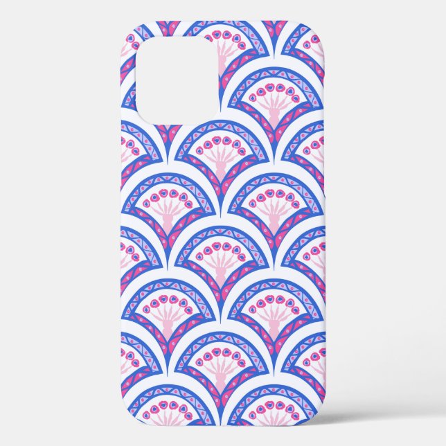 blue floral damask pattern  Case-Mate iPhone case (Back)