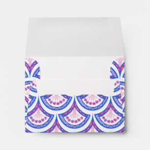 blue floral damask pattern envelope
