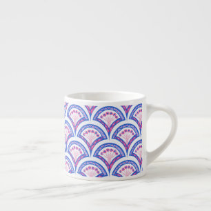 blue floral damask pattern  espresso cup