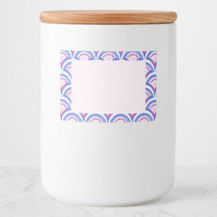 blue floral damask pattern food label