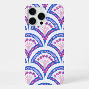 blue floral damask pattern  iPhone 16 pro max case
