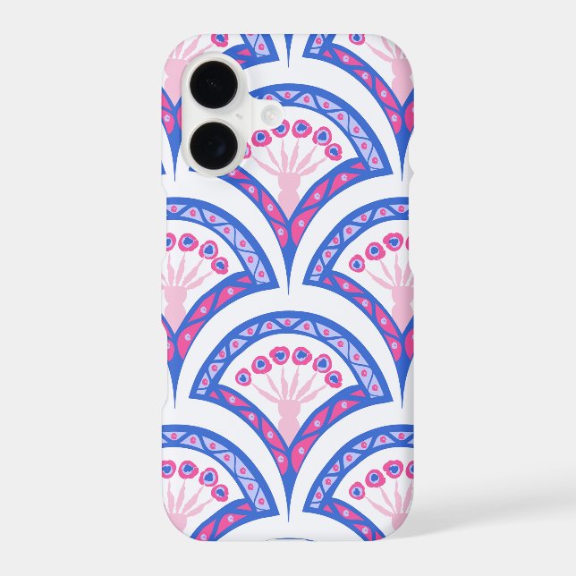blue floral damask pattern  iPhone case (Back)