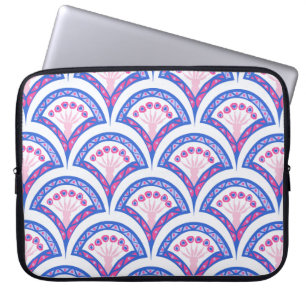 blue floral damask pattern laptop sleeve