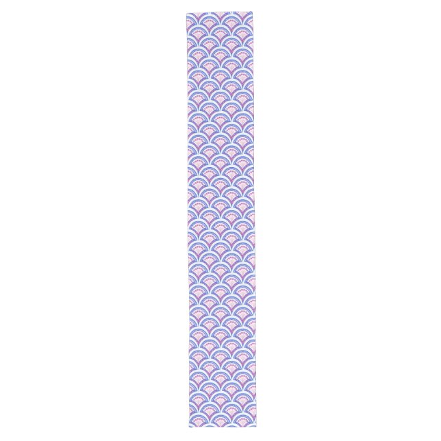 blue floral damask pattern  long table runner (Front)