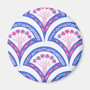 blue floral damask pattern  magnet