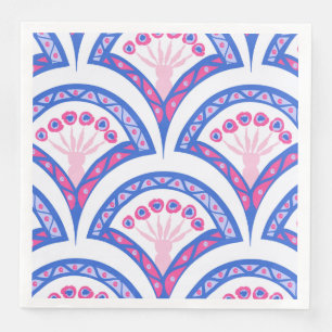 blue floral damask pattern  napkin