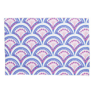 blue floral damask pattern  pillowcase