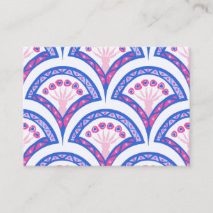 blue floral damask pattern place card