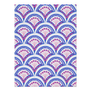 blue floral damask pattern poster