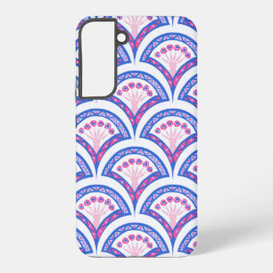blue floral damask pattern samsung galaxy case