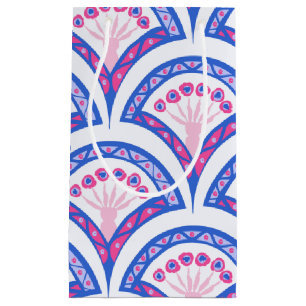 blue floral damask pattern  small gift bag