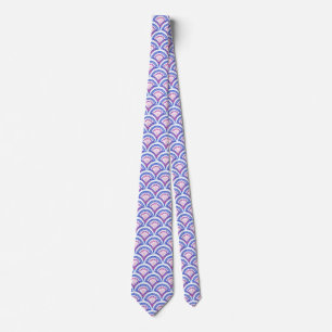 blue floral damask pattern tie