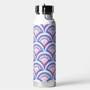 blue floral damask pattern water bottle