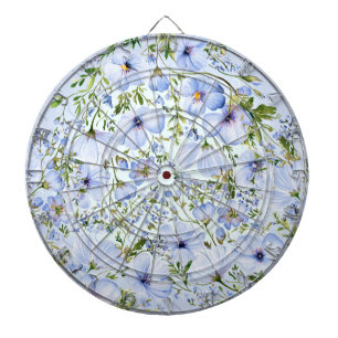 Blue Floral Dartboard