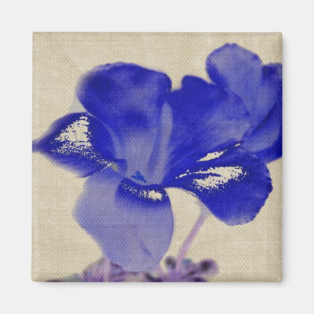 Blue Floral Digital Art Magnet (Front)