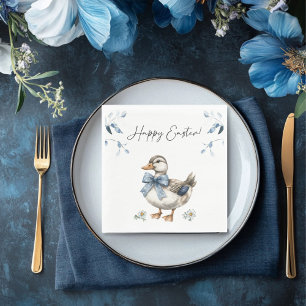 Blue floral Duck Easter Napkin
