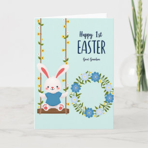 Blue Floral Easter Card