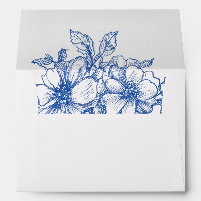 Blue Floral  Envelope (Back (Bottom))