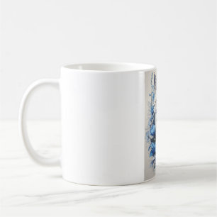 Blue Floral Fox Mug - Watercolor Fox Coffee Mug -