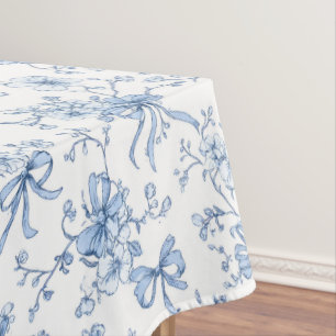 Blue Floral French Toile  Tablecloth