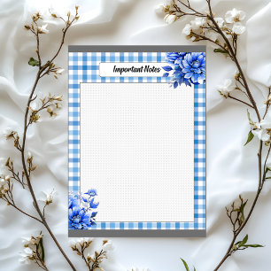 Blue Floral Gingham _ Important Notes