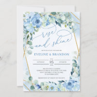 Blue Floral GOld Geometric Rise and Shine Wedding