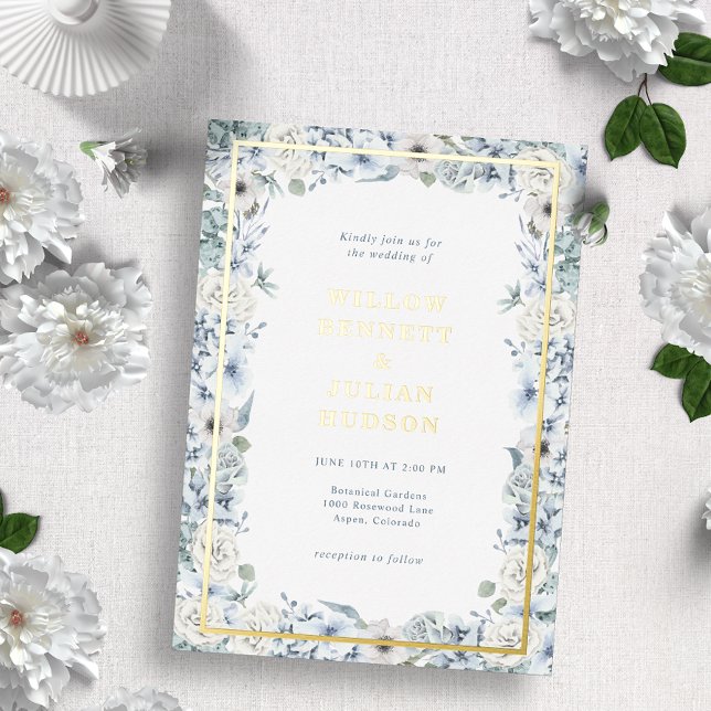 Blue Floral Gold Wedding (Creator Uploaded)
