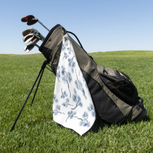 Blue Floral Golf Towel