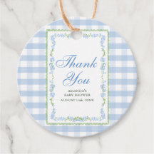 Blue Floral Grandmillenial Baby Shower Thank You