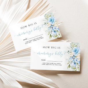 Blue floral how big is mummy's belly enclosure card