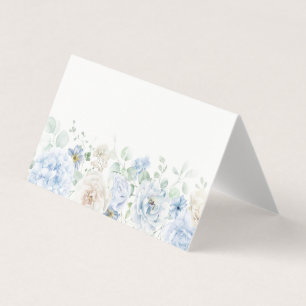 Blue Floral Hydrangea Bloom Place Card Table Decor