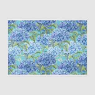 Blue floral Hydrangea Flower pattern Tissue Paper