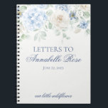 Blue Floral Hydrangea Letters to Birthday Letter Notebook<br><div class="desc">Introducing our Blue Floral Party Decor Collection, where soft blue hydrangeas and neutral florals blend seamlessly to bring a touch of elegance to your event. Each piece in this collection is adorned with delicate blooms, creating a serene and inviting atmosphere for any occasion. Elevate your celebration with the timeless beauty...</div>