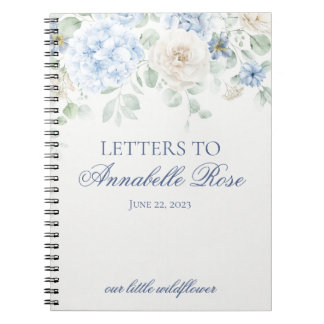 Blue Floral Hydrangea Letters to Birthday Letter Notebook
