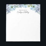 Blue Floral II From the Desk of, Personalised Notepad<br><div class="desc">This beautiful notepad features watercolor flowers in shades of blue and your personalisation.  Use the template form to add your text.</div>