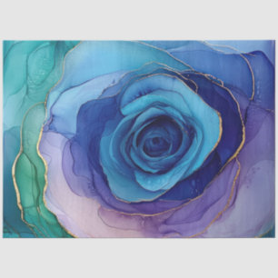 Blue Floral in Alcohol Ink Series Design #14 Tissue Paper