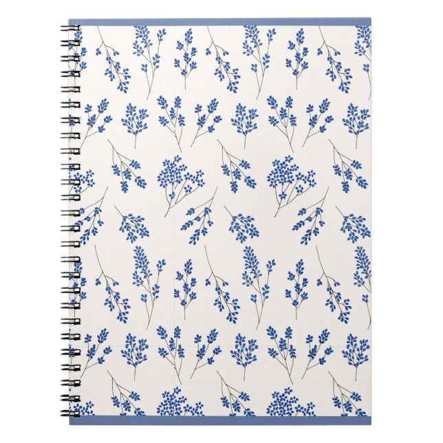 Blue Floral Journal – Elegant Botanical Notebook (Front)