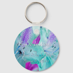 Blue Floral Key Ring
