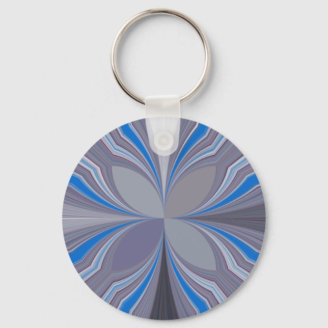 Blue Floral Key Ring (Front)