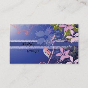 Blue Floral Lace Business Card