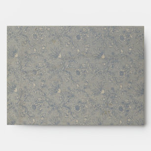Blue Floral Lace Envelope - A7 Greeting Card