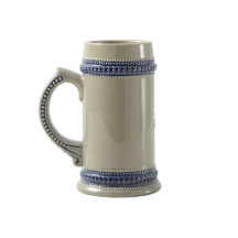 Blue Floral Letter L Monogram Art Mug