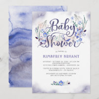 Blue Floral Little Man - Boy Baby Shower