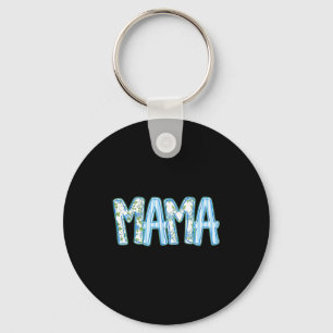 Blue floral mama cute mom grandma gift for mothers key ring